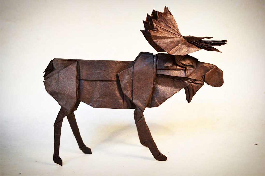 caribou origami en papier de mûrier