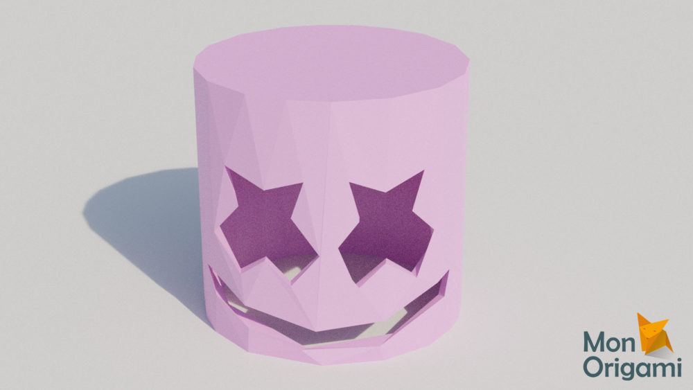 Modèle de masque Marshmallow en papercraft