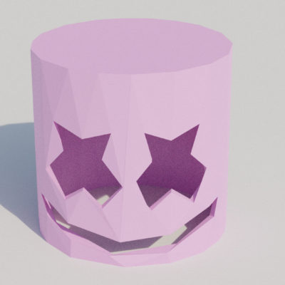 Modèle de masque Marshmallow en papercraft