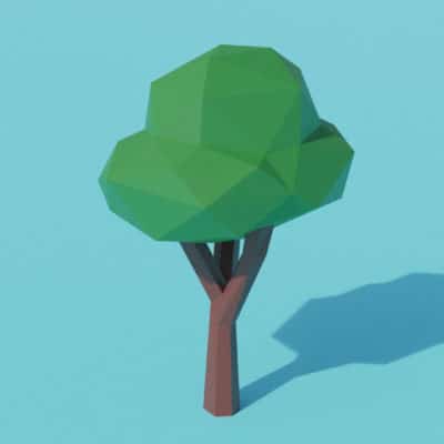 Modèle origami 3D arbre feuillu