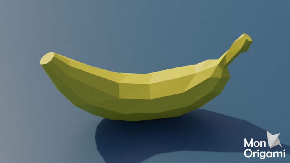 Modèle origami 3D banane