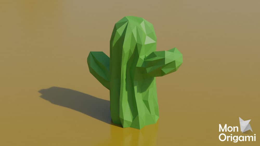 Modèle origami 3D cactus