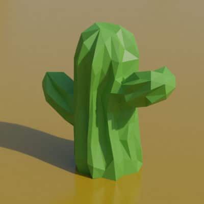 Modèle origami 3D cactus