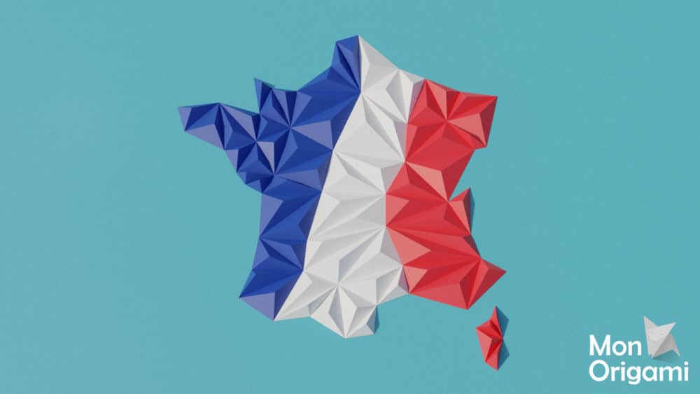 Modèle origami 3D carte de France