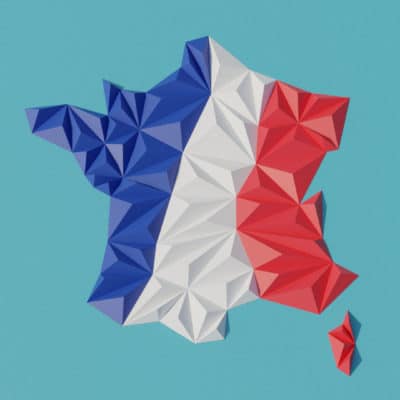 Modèle origami 3D carte de France