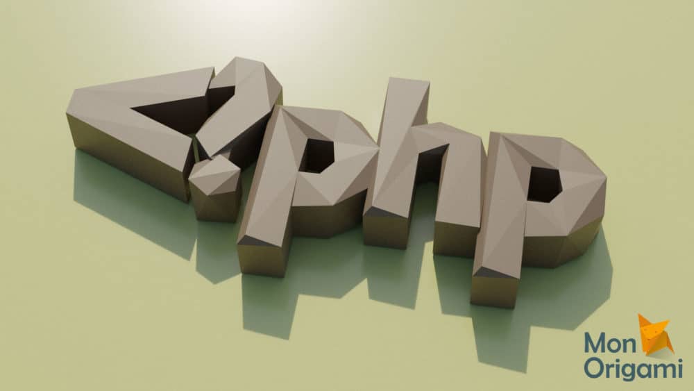 Modèle de papercraft symbole php