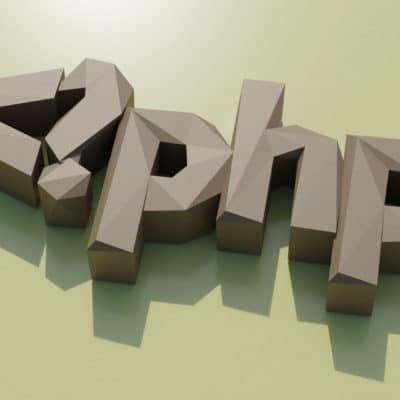 Modèle de papercraft symbole php