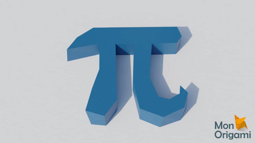 Symbole PI 3D en papercraft