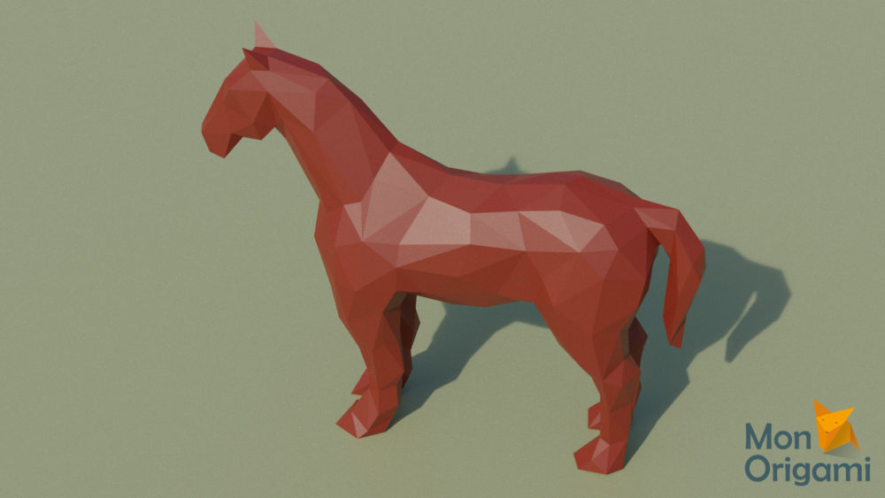 Sculpture origami 3D cheval