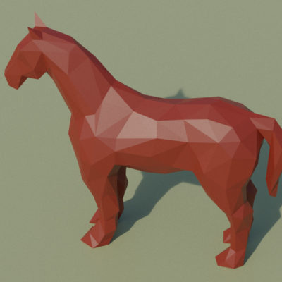 Sculpture origami 3D cheval