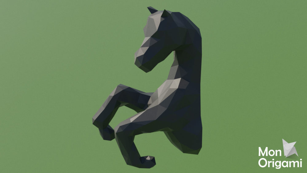 Trophée origami 3D cheval