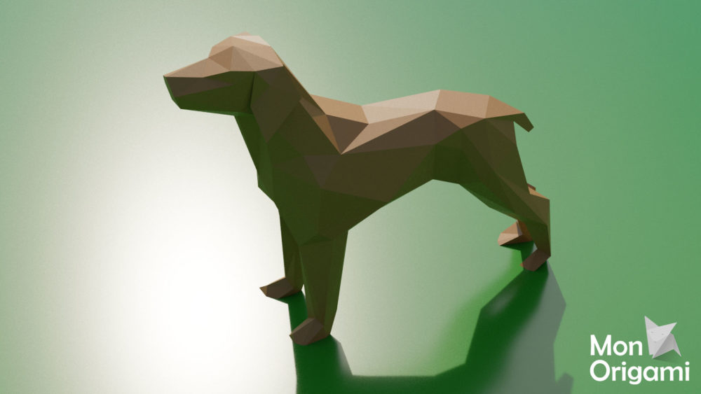 Sculpture origami 3D chien