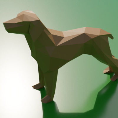 Sculpture origami 3D chien