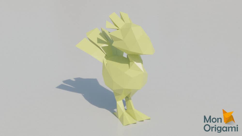 Modèle origami 3D Chocobo