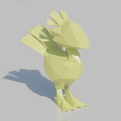 Modèle origami 3D Chocobo