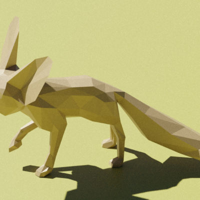 Sculpture origami fennec