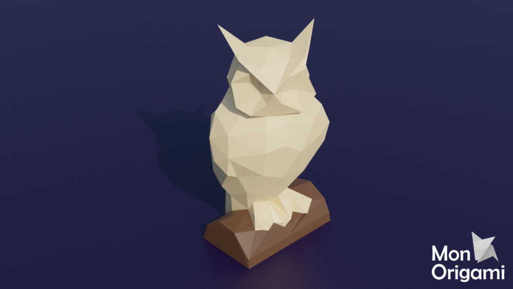 Sculpture hibou origami 3D