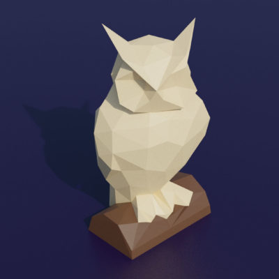 Sculpture hibou origami 3D