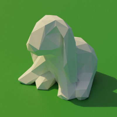 Patron papercraft lapin nain assis