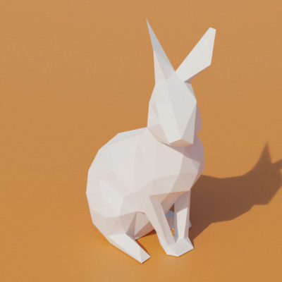 Patron papercraft lapin assis