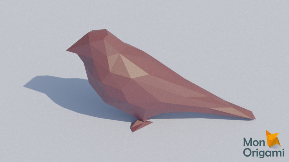 Sculpture oiseau origami 3D