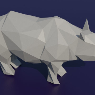 Sculpture rhinocéros en papercraft