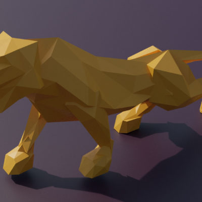 Sculpture tigre en origami 3D