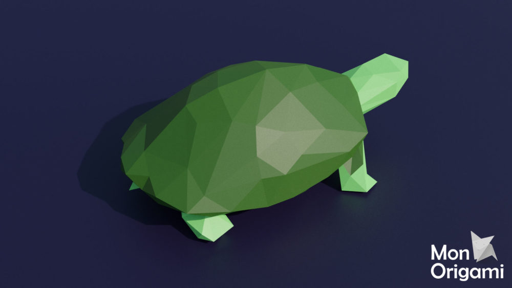 Sculpture tortue terrestre en origami