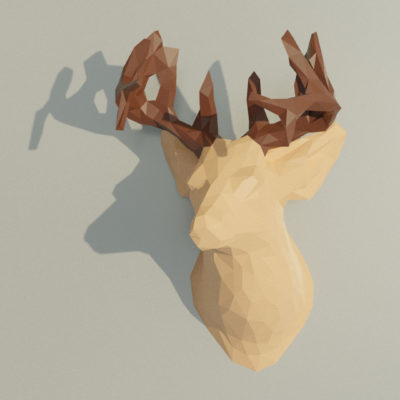 Trophée cerf en papercraft 3D