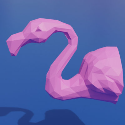 Patron papercraft trophée flamand rose