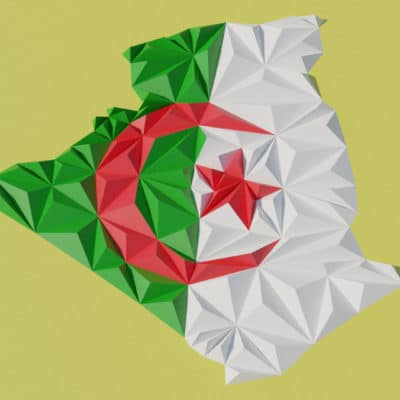 Modèle origami 3D carte de l'Algérie