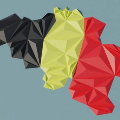 Modèle origami 3D carte de la Belgique