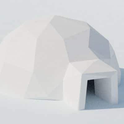 Modèle origami 3D igloo