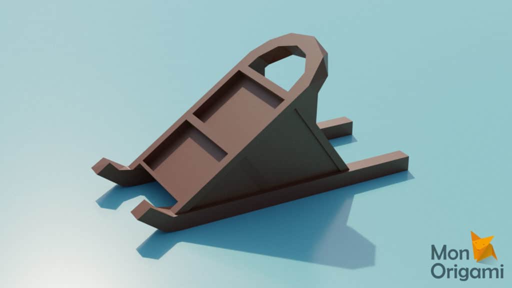 Modèle origami 3D luge