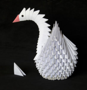 Origami modulaire décoration chinoise cygne