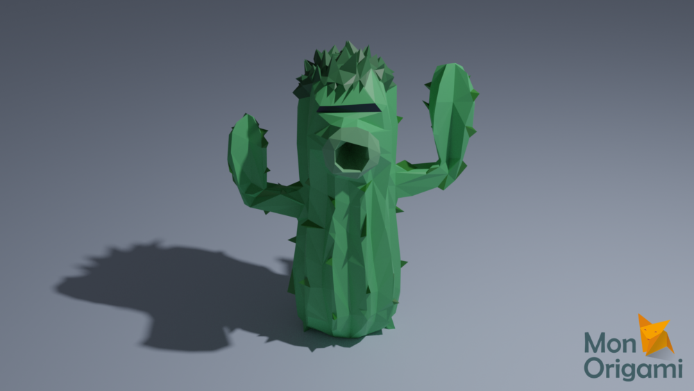 cactus origami 3d