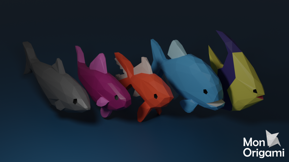 Poissons en papercraft