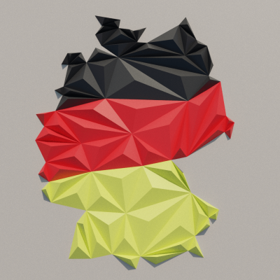 Modèle origami 3D carte de l'Allemagne