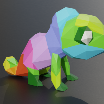 Caméléon en origami 3d