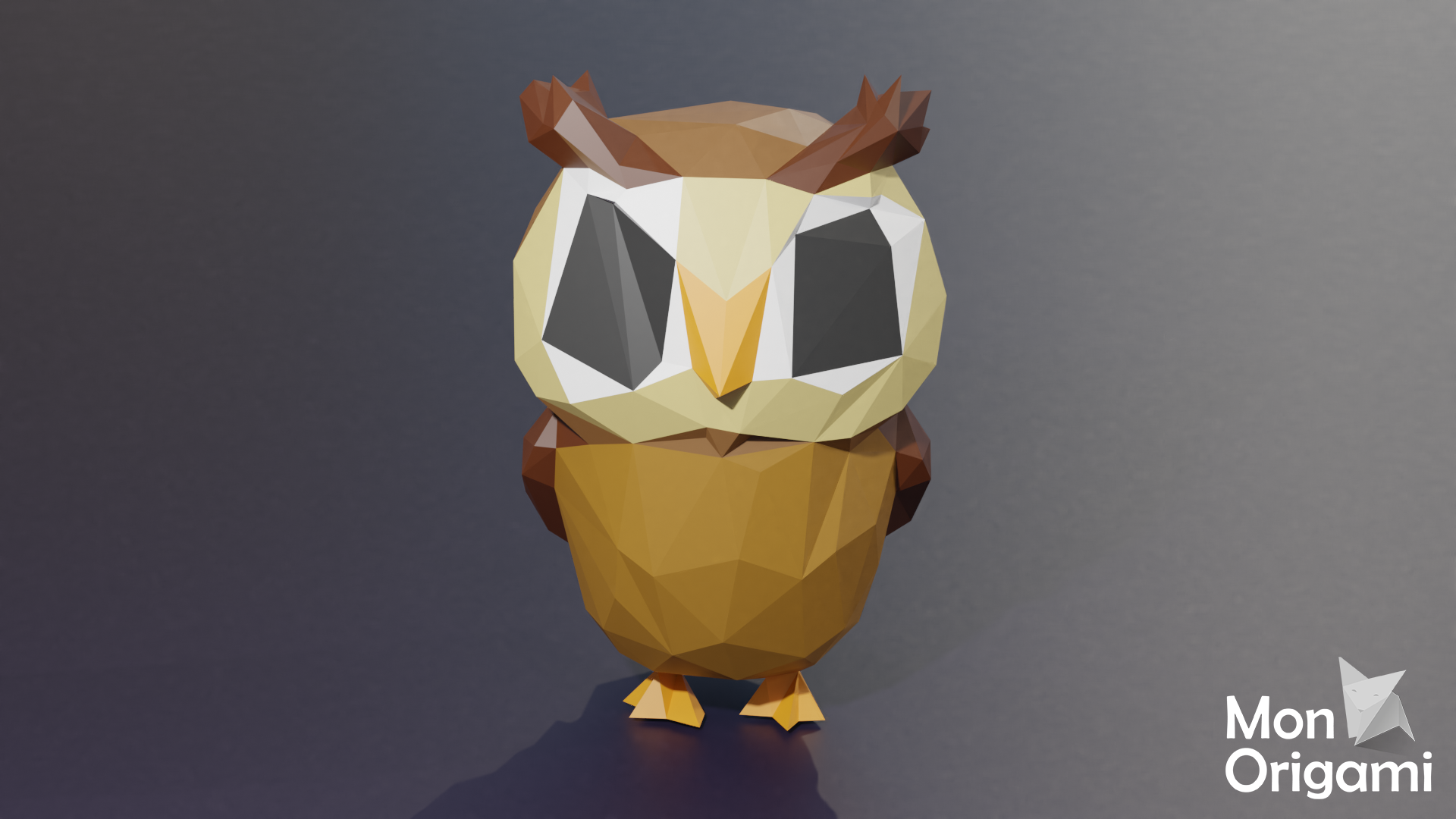 Hibou en origami 3d